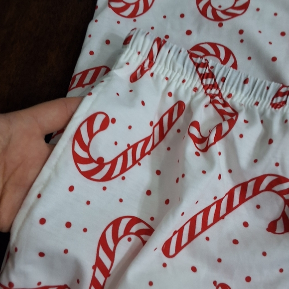NEW Medium Women's Candy Cane Print Christmas Holiday Pajama Pants With Pockets - Picture 5 of 5